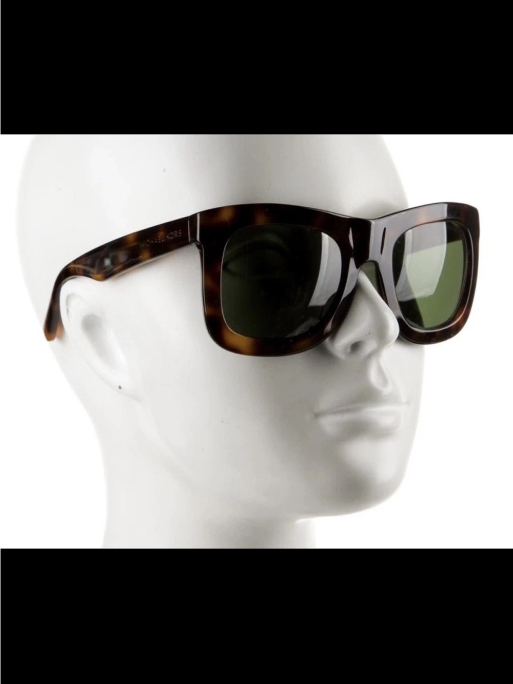 Michael Kors Collection Tortoiseshell Frame Sunglasses with Green Lenses + case
